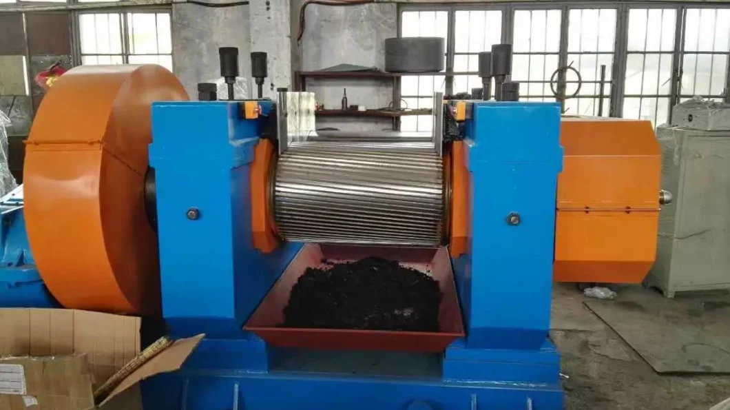 Rubber Crusher Machine Xkp-400 Rubber Roller Grinding Machine